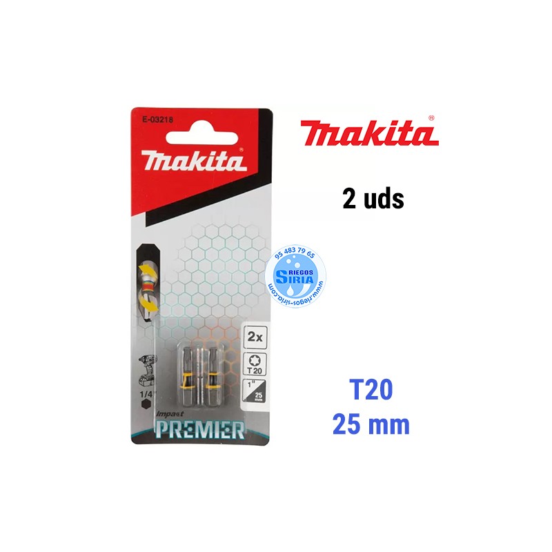 Punta Torsión Premier Makita T20 25mm (2pc) E-03218