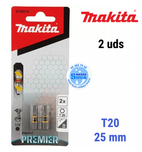 Punta Torsión Premier Makita T20 25mm (2pc) E-03218