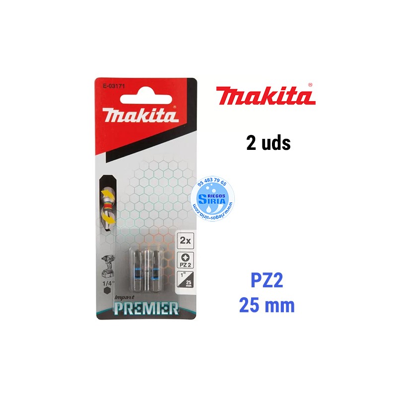 Punta Torsión Premier Makita PZ2 25mm (2pc) E-03171