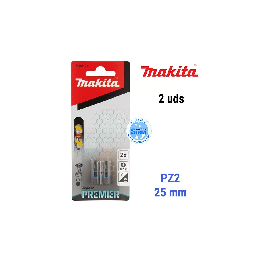 Punta Torsión Premier Makita PZ2 25mm (2pc) E-03171