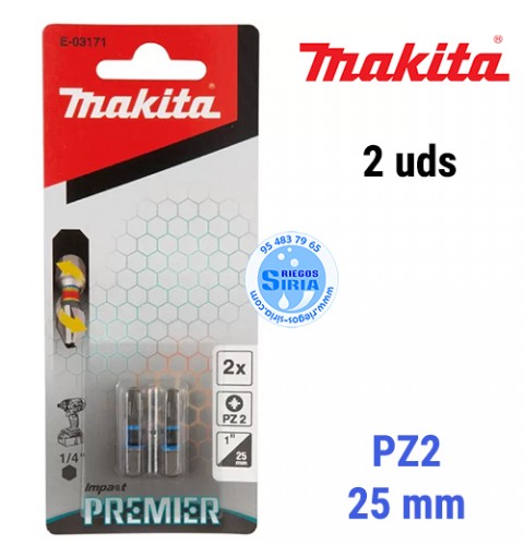 Punta Torsión Premier Makita PZ2-25mm (2pc) E-03171