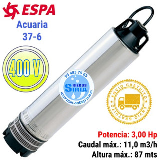 Bomba de Agua Sumergible Espa Acuaria 37 6 400V 135381