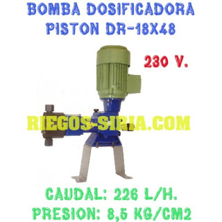 Bomba Dosificadora Pistón Cabezal PVC 226 l/h 230V II DR1848CM