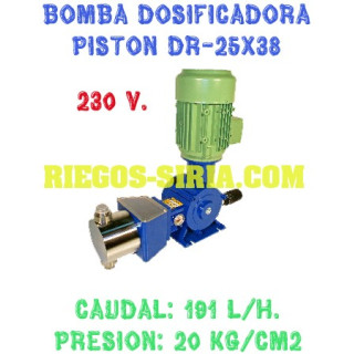 Bomba Dosificadora Pistón Cabezal Inoxidable 191 l/h 230V II DR2538IM