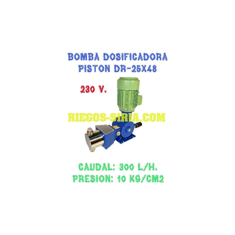 Bomba Dosificadora Pistón Cabezal PVC 300 l/h 230V II DR2548CM