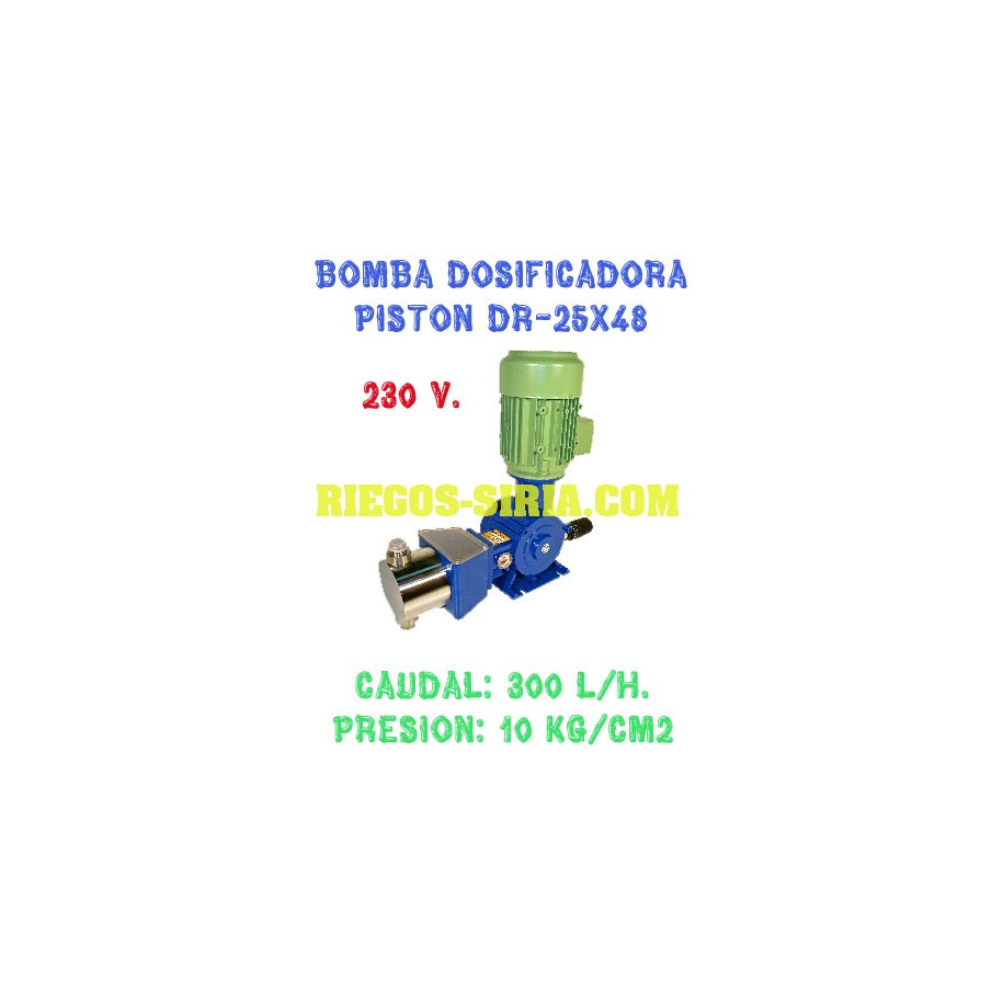 Bomba Dosificadora Pistón Cabezal PVC 300 l/h 230V II DR2548CM