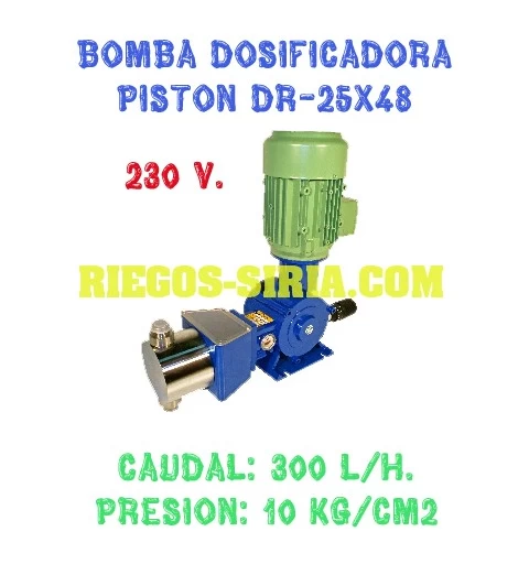 Bomba Dosificadora Pistón Cabezal PVC 300 l/h 230V II DR2548CM