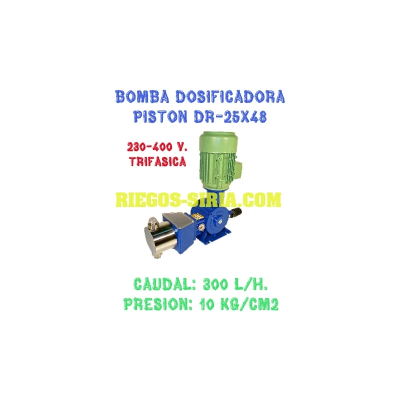 Bomba Dosificadora Pistón DR 25x48 PVC 230-400 V DR2548CT