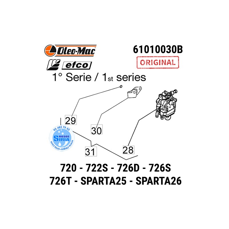 Carburador Original 720 722S 726D 726S 726T Sparta 25 Sparta 26 090317