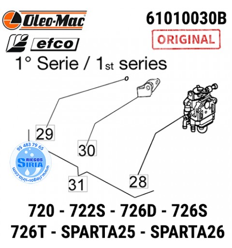 Carburador Original 720 722S 726D 726S 726T Sparta 25 Sparta 26 090317