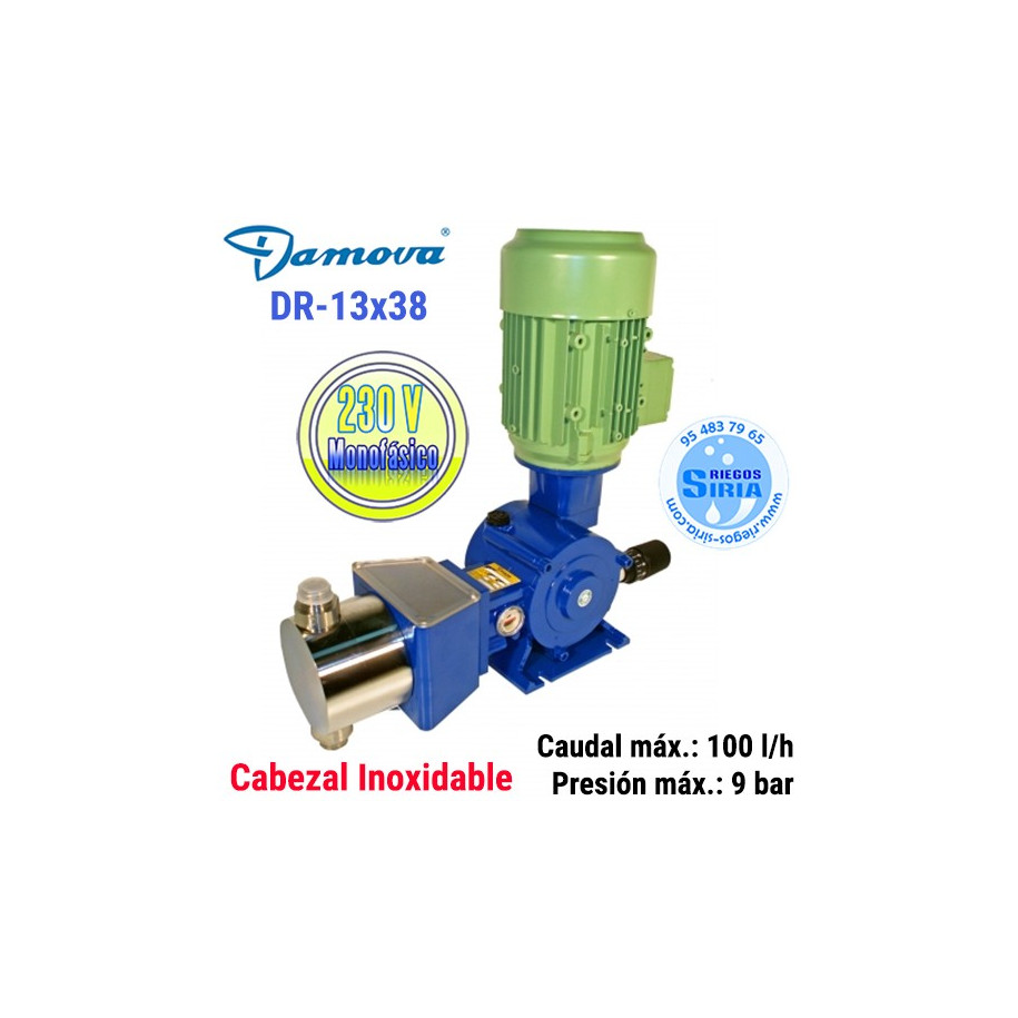 Bomba Dosificadora Pistón Cabezal Inoxidable 100 l/h 230V II DR1338IM