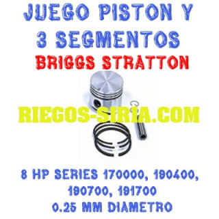 Pistón completo compatible B&S 8 Hp 0,25 Series 170000 190400 190700 191700