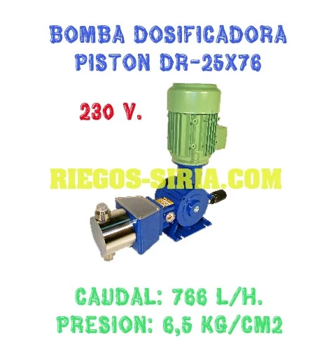 Bomba Dosificadora Pistón Cabezal PVC 766 l/h 230V II DR2576CM
