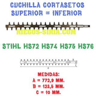 Cuchilla cortasetos Stihl HS72 HS74 HS75 HS76 140017