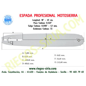 Espada 0.325" 1,5mm 45cm adap CSE5145 CSE5650 120051