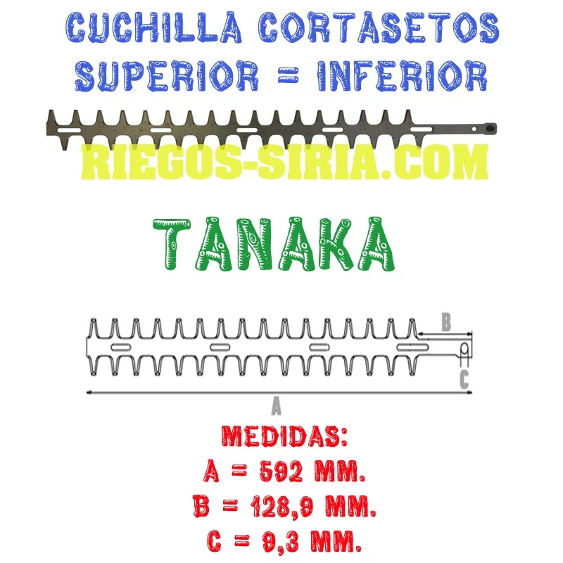 Cuchilla Cortasetos Única Tanaka TANAKA TS330 TS355 592 mm. 140025