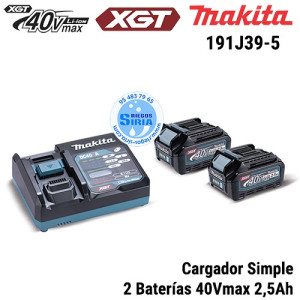 Kit Fuente Alimentación XGT 2Bat 40Vmax 2,5Ah y Cargador DC40RA 191J39-5