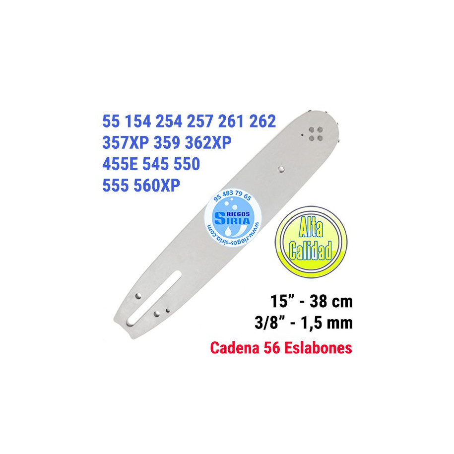 Espada 3/8" 1,5mm 38cm adap 55 154 254 257 261 262 357XP 359 362XP 455E 545 550 555 560XP 120061