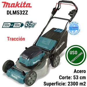 Cortacésped 18Vx2 LXT BL 53cm Tracción Acero DLM532Z DLM532Z