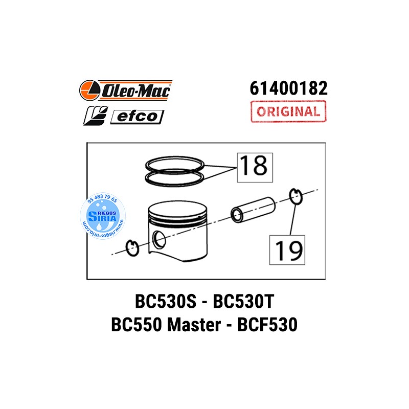 Pistón Completo Original BC530S BC530T BC550 Master BCF530 45mm 090319