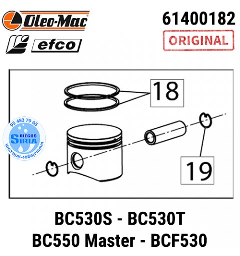 Pistón Completo Original BC530S BC530T BC550 Master BCF530 45mm 090319
