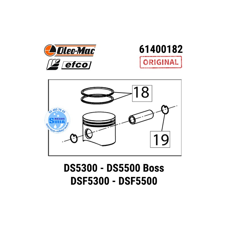 Pistón Completo Original DS5300S DS5300T DS5500 Boss DSF5300 DSF5500 45mm 090319