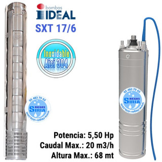 Cuerpo Bomba 6" Ideal SXT 17/6 Con Motor Sumergible 4" 5,50CV SXT176