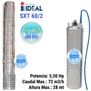 Cuerpo Bomba 6" Ideal SXT 60/2 Con Motor Sumergible 4" 5,50CV SXT602