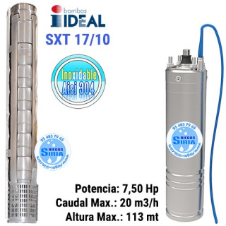 Cuerpo Bomba 6" Ideal SXT 17/10 Con Motor Sumergible 4" 7,50CV SXT1710