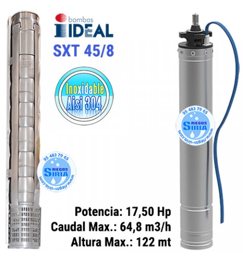 Cuerpo Bomba 6" Ideal SXT 45/8 Con Motor Sumergible 6" 17,50CV SXT458