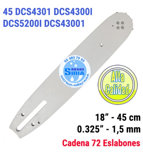 Espada 0.325" 1,5mm 45cm Adap 45 DCS4301 DCS4300I DCS5200I DCS43001 120064