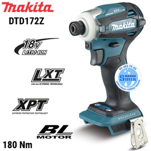 Makita DTD172Z Atornillador de IMPACTO 180Nm 18V BL