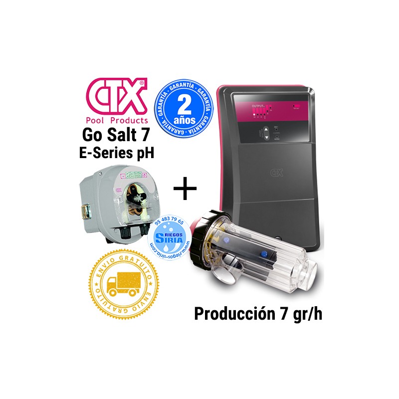 Clorador Salino CTX Go Salt 7 + Bomba CTX E-Series pH 70309+68264