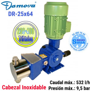 Bomba Dosificadora Pistón Cabezal Inoxidable 532 L/H 230/400V III DR2564IT