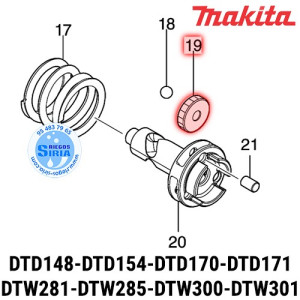 Engranaje 22 Makita DTD137 DTD148 DTD154 DTD170 DTD171 DTW280 DTW281 DTW284 DTW285 DTW300 DTW301 DTW302 TW004G TW005G 227338-0