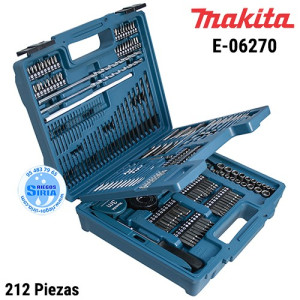 E-06270 Set Brocas y Puntas Makita 212 Piezas E-06270