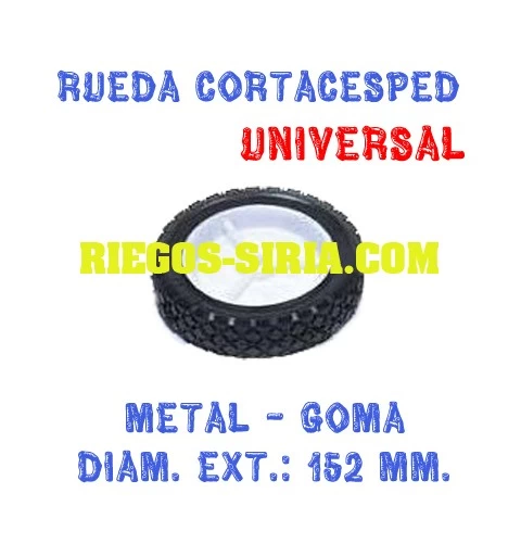 Rueda Metal Universal Cortacesped 152 mm.
