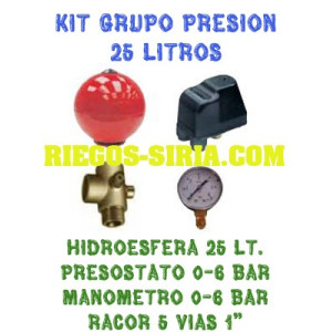 Kit grupo presión con acumulador 25 litros KA25L