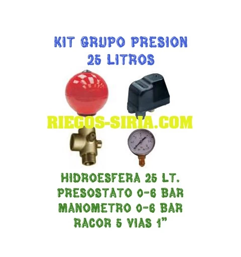 Kit grupo presión con acumulador 25 litros KA25L