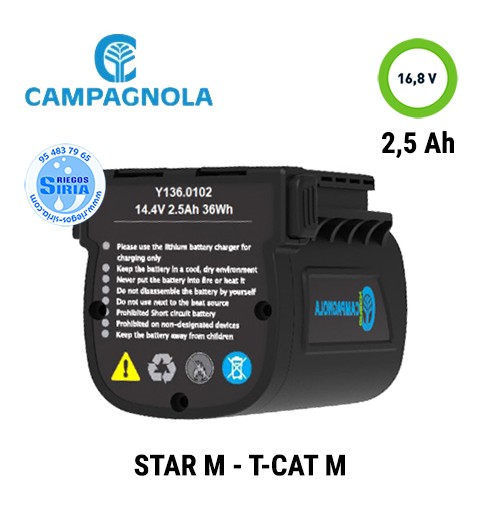 Batería 16,8Vmax 2,5Ah Campagnola STARK M T-CAT M Y136.0102