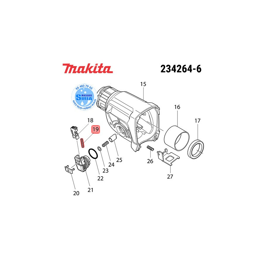 Muelle 3 Original BHR242 BHR243 DHR242 DHR243 DHR280 DHR281 DHR282 DHR283 HR2650 HR2651T 234264-6