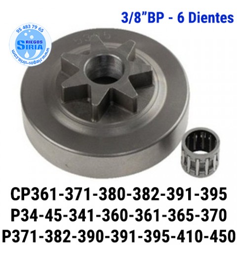 Piñón Cadena 3/8"BP 6 Dientes compatible P34 P350 P351 P370 P371 P390 P391 P411 120239