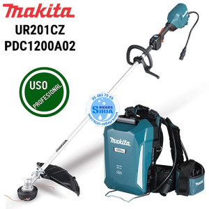 Desbrozadora 40Vmax XGT BL UR201CZ + Batería De Mochila Makita 33,5Ah PDC1200A02 UR201CZ+PDC1200A02