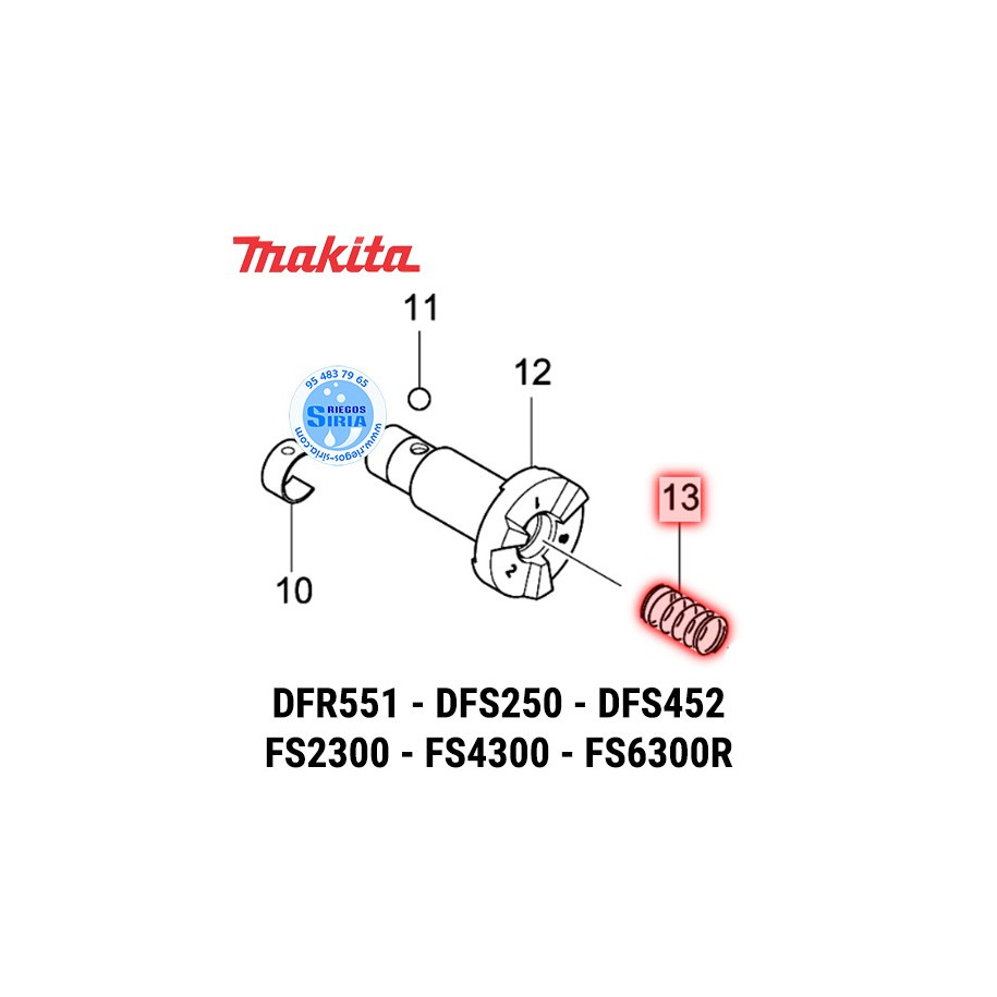 Muelle Compresión 8 Original DFR452 DFR551 DFS250 DFS452 FS2300 FS4300 FS6300 FS6300R 234121-8