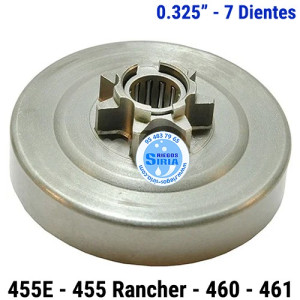 Piñón Cadena 0.325" 7 Dientes compatible 455E 455 Rancher 460 461 120283