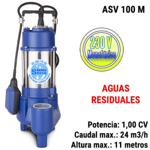 Bomba Sumergible Achique Aguas Residuales Fundición ASV 100M 1,00CV 230V II ASV100M