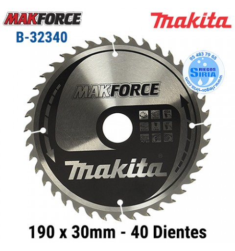 Disco Makita Makforce 190 x 30mm 40 Dientes B-32340
