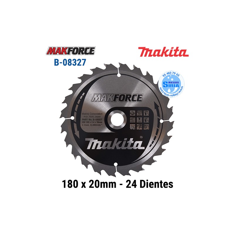 Disco Makita Makforce 180 x 20mm 24 Dientes B-08327