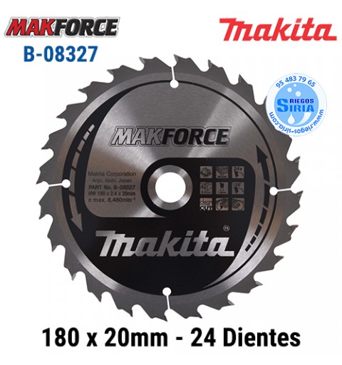 Disco Makita Makforce 180 x 20mm 24 Dientes B-08327