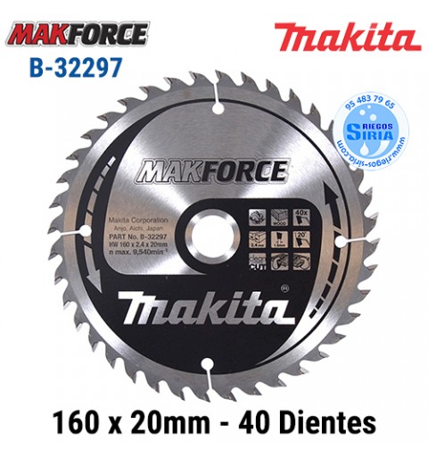 Disco Makita Makforce 160 x 20mm 40 Dientes B-08420